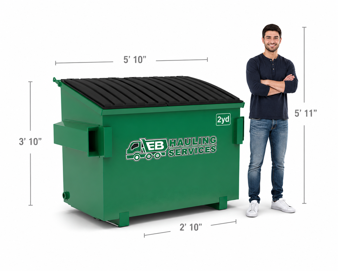 2 yard dumpster with measurements