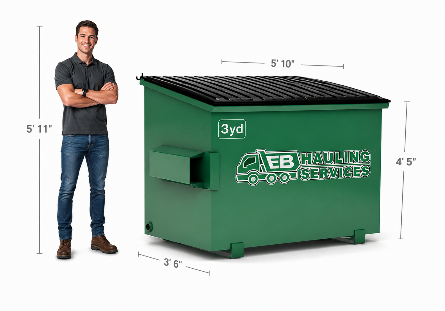 3 yard dumpster with measurements