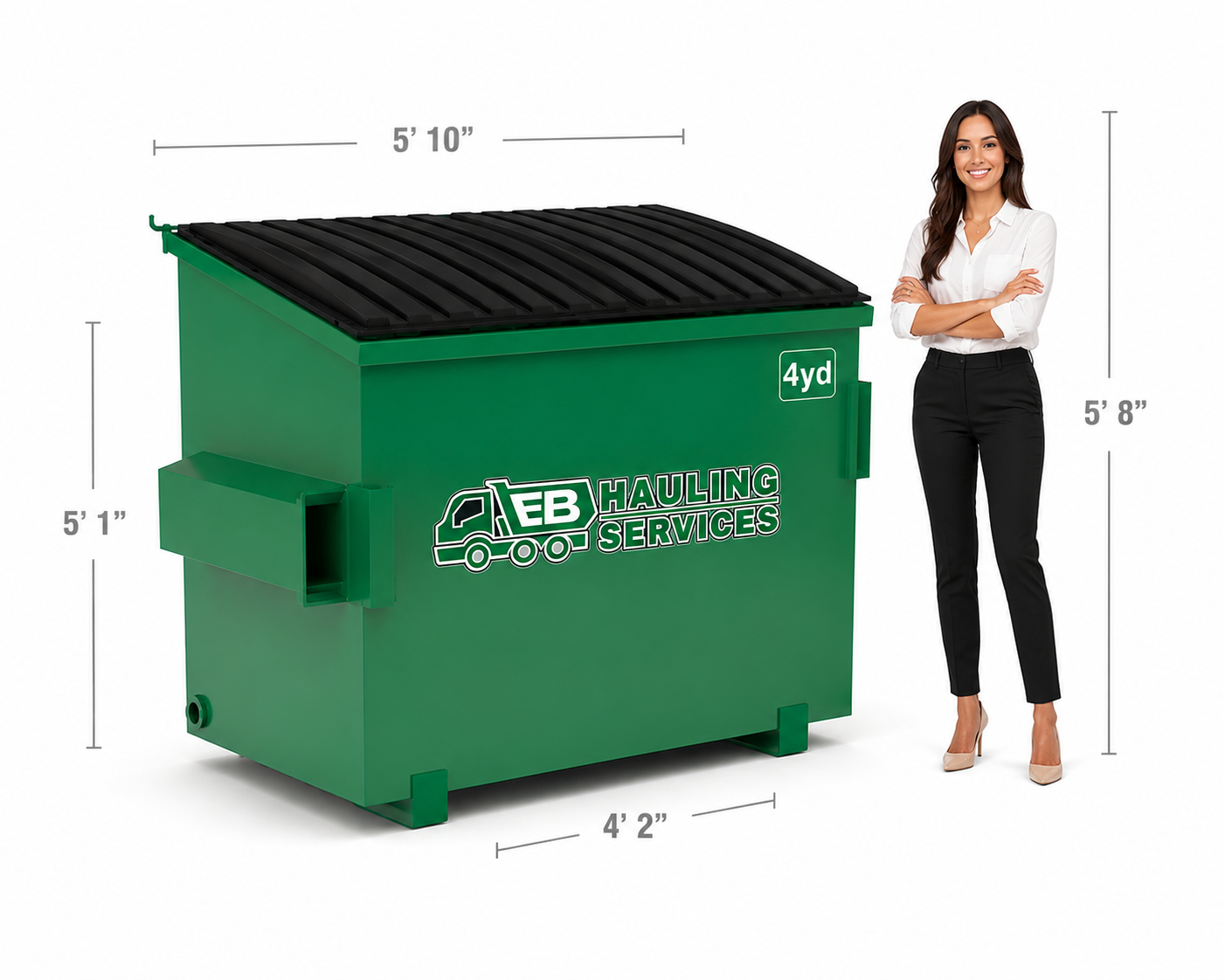 4 yard dumpster with measurements