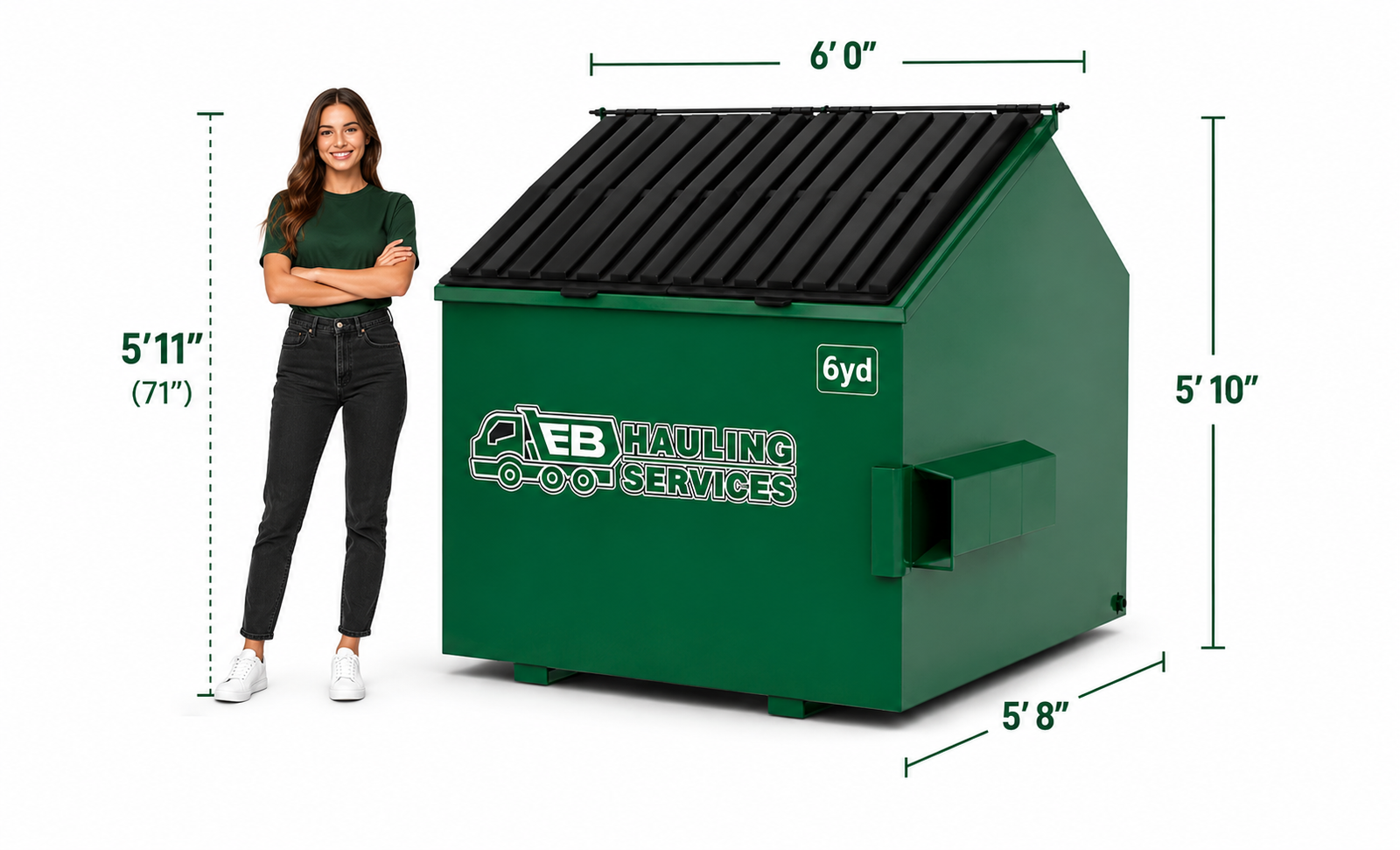 6 yard dumpster with measurements